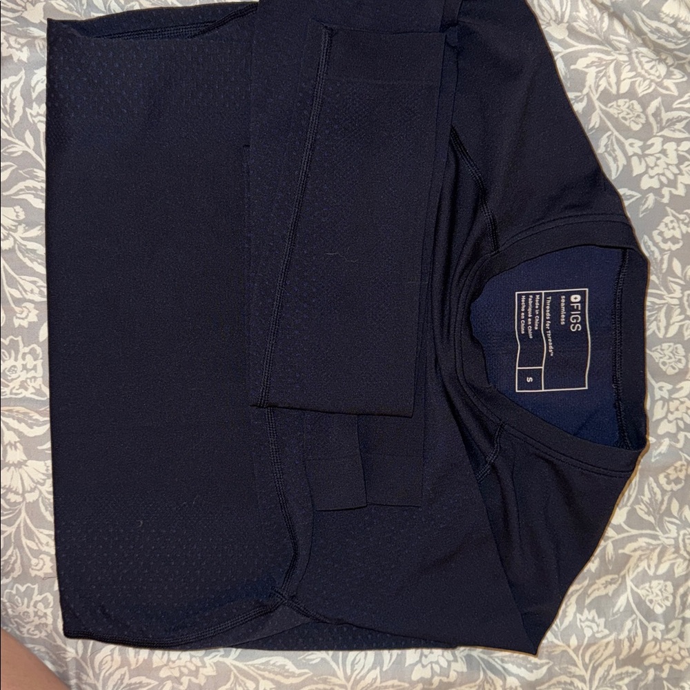 Figs Deep Blue Long Sleeve Shirt